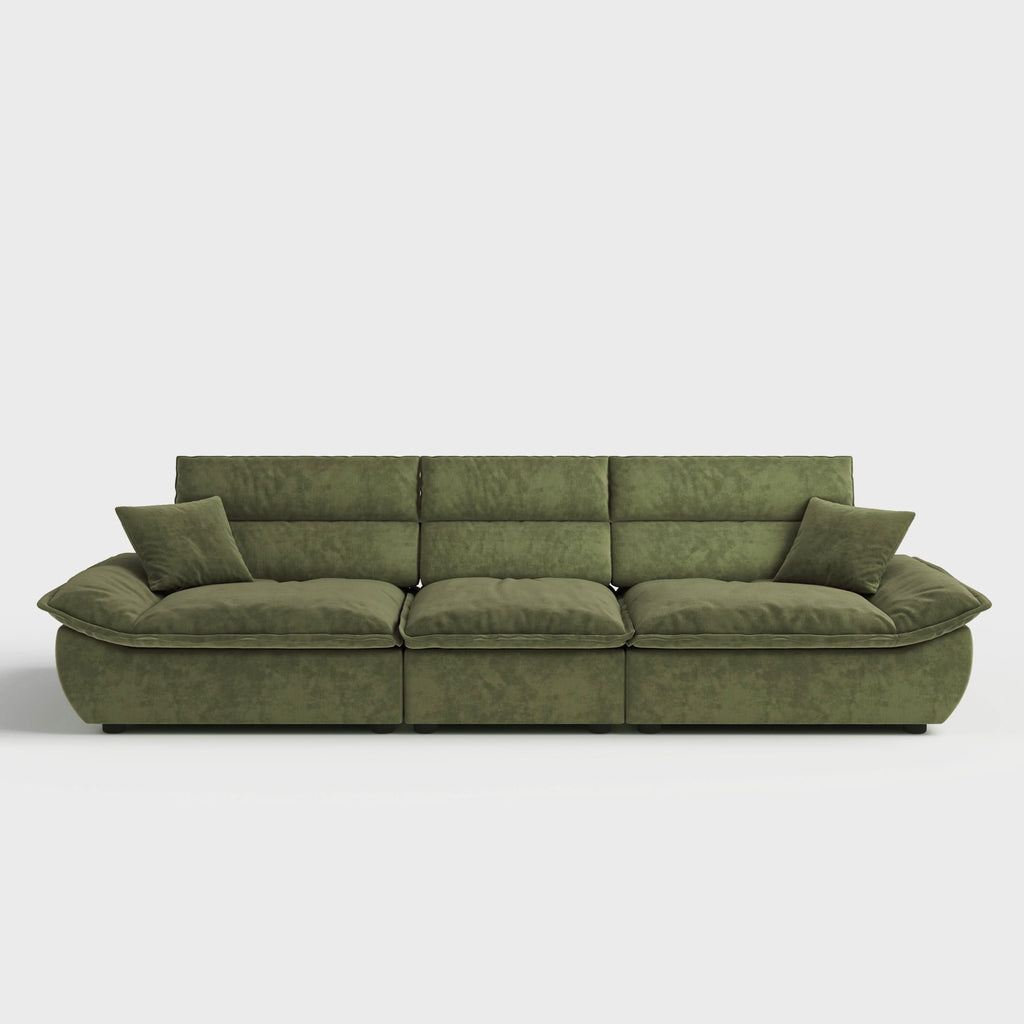Cottonfy Adjustable Backrest Sailboat  Corduroy Sofa Green