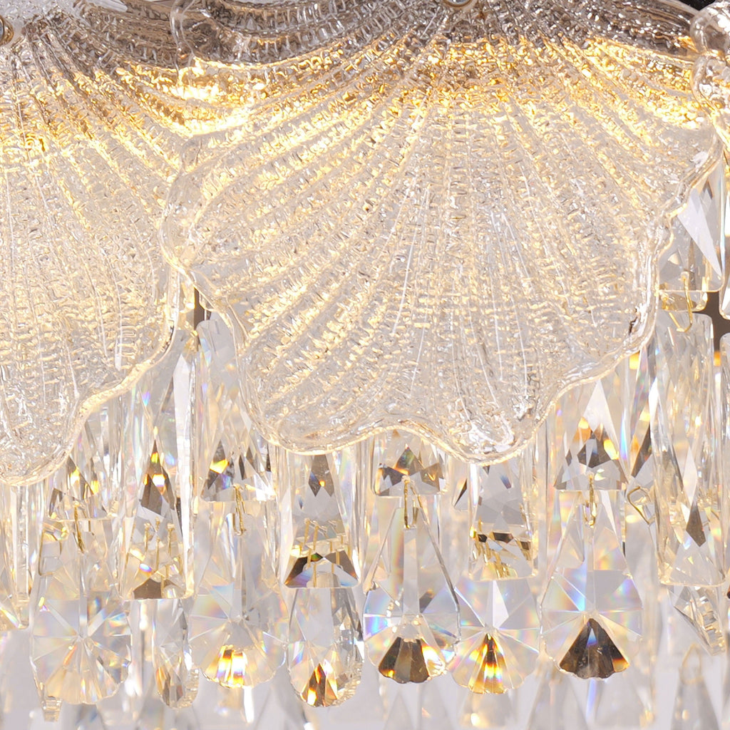 Lightsin Opulent Gold Chandelier Ceiling Light with Crystal Accents