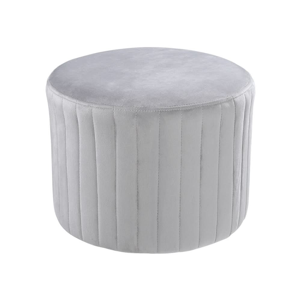 Diameter 40cm Round Pouf Footstool Velvet Ottoman