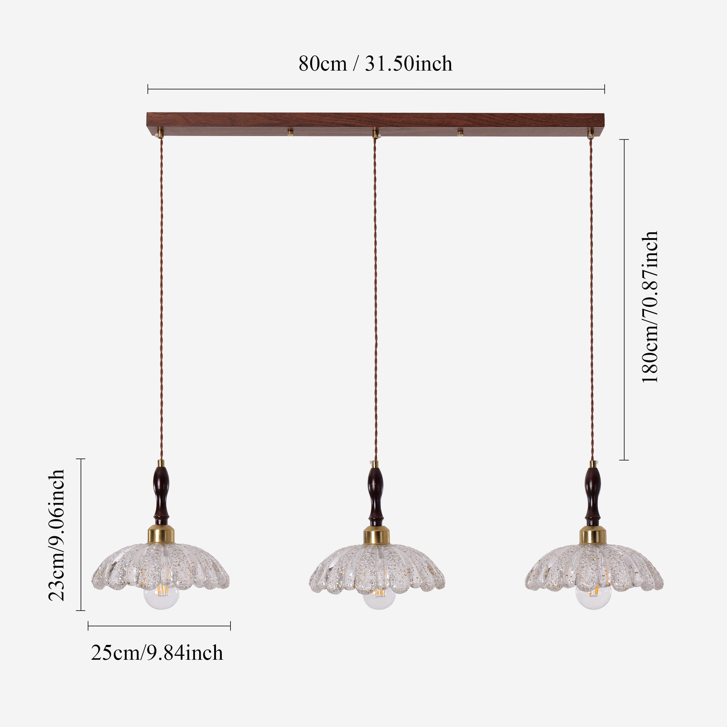 3-Light Walnut Resin Mini Pendant Light | Adjustable Bar Ceiling Lamp