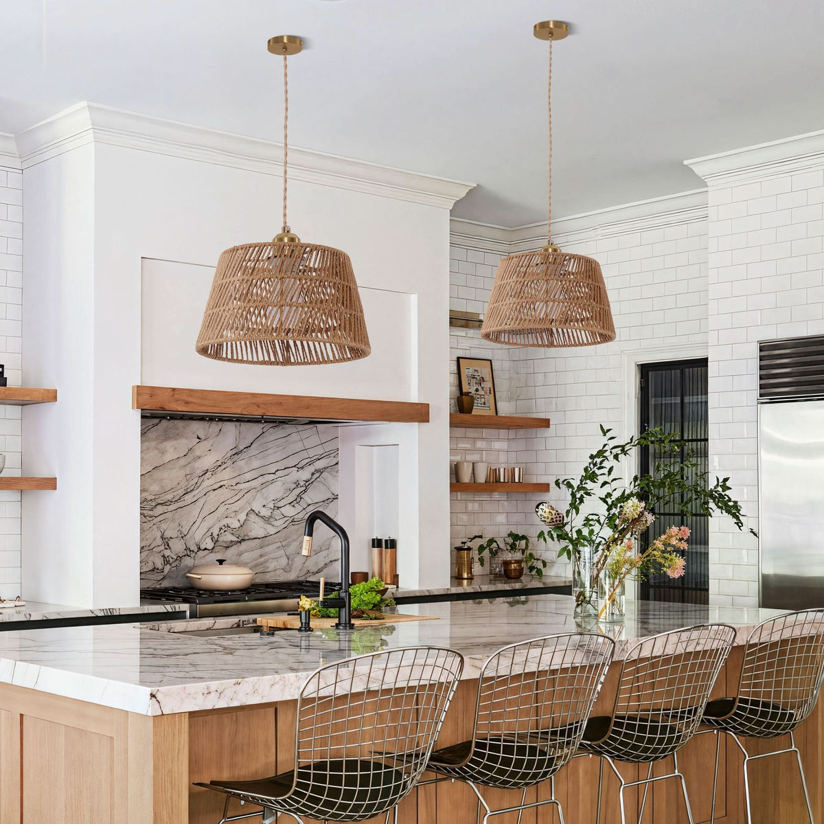 Lightsin Handcrafted Warm Rustic Paper Rope Pendant Light
