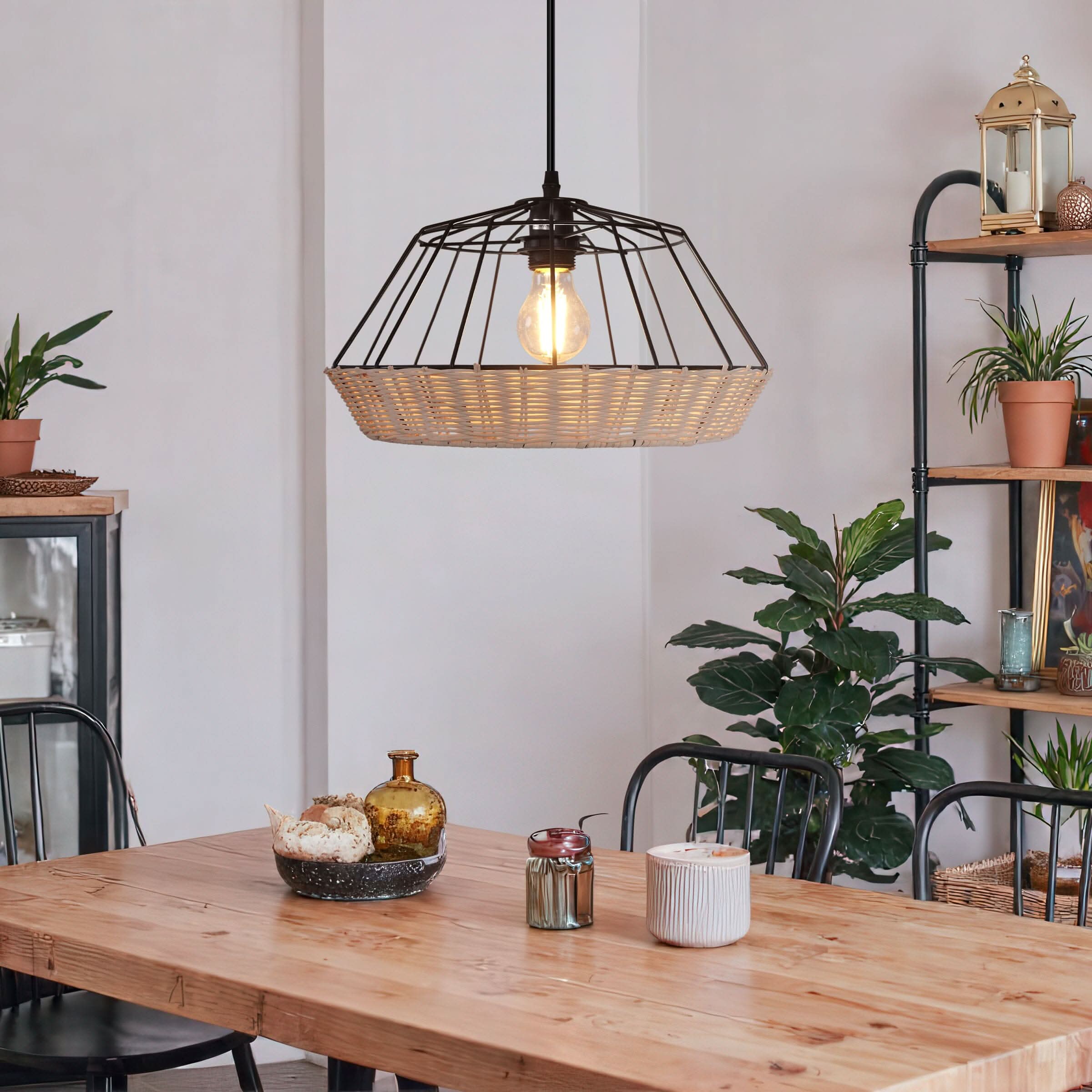 Glyph-Lightsin Geometric Bamboo Pendant Light for a Touch of Natural Modernity