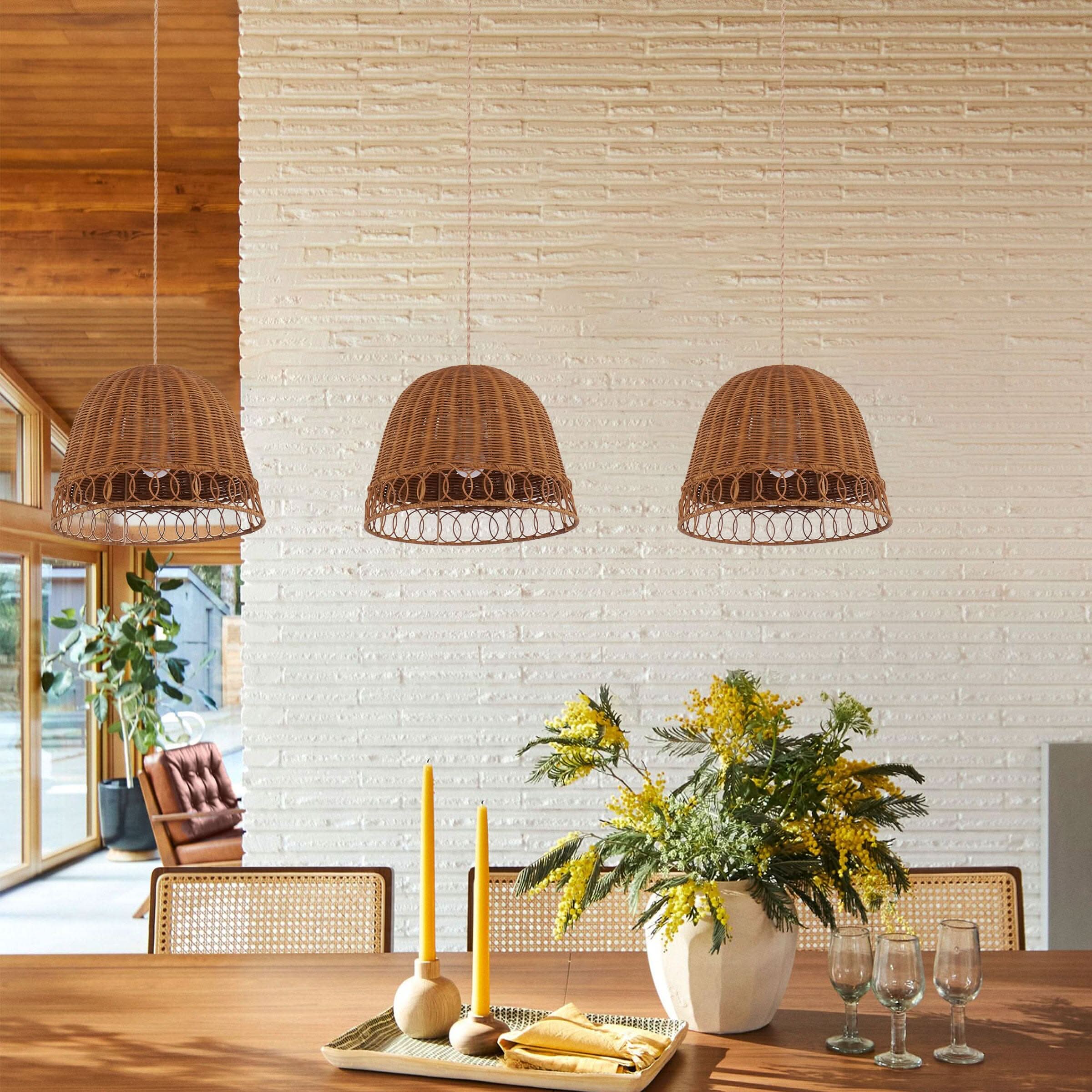 Lightsin Handwoven Rattan Pendant Light – Eco-Friendly, Warm Lighting for Cozy Living Rooms & Dining Spaces