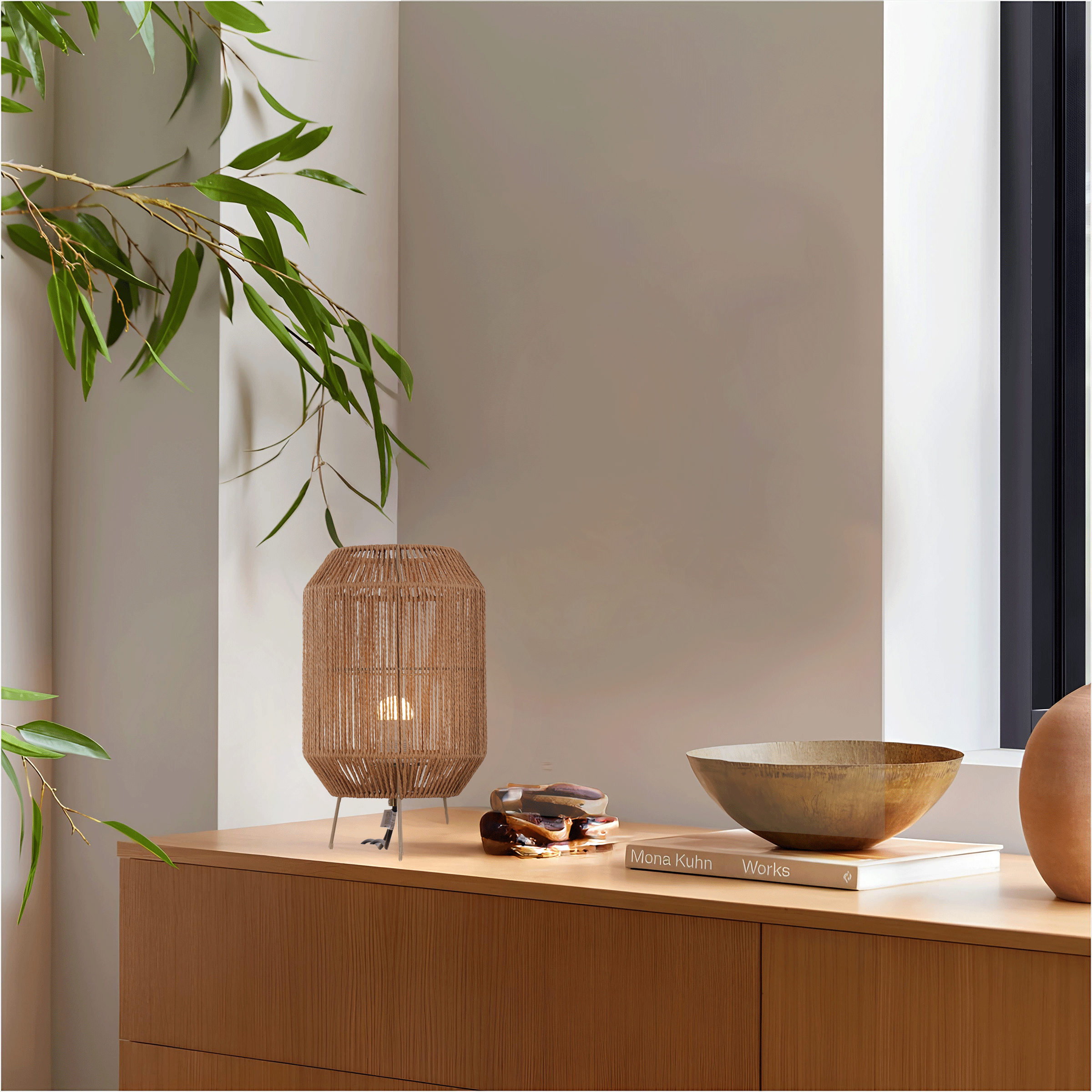 Lightsin Handcrafted Paper Rope Table Lamp Perfect for Living Rooms