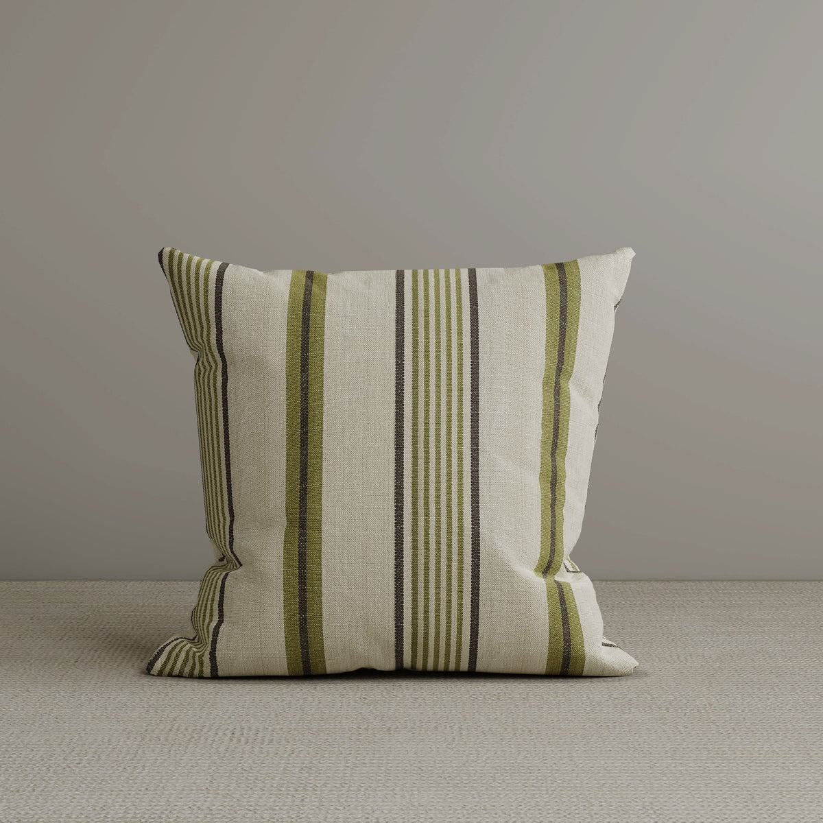 ‍Cottonfy Square Exclusive Design Cushion in Green Striped Cotton Linen, 45*45CM (100% off)