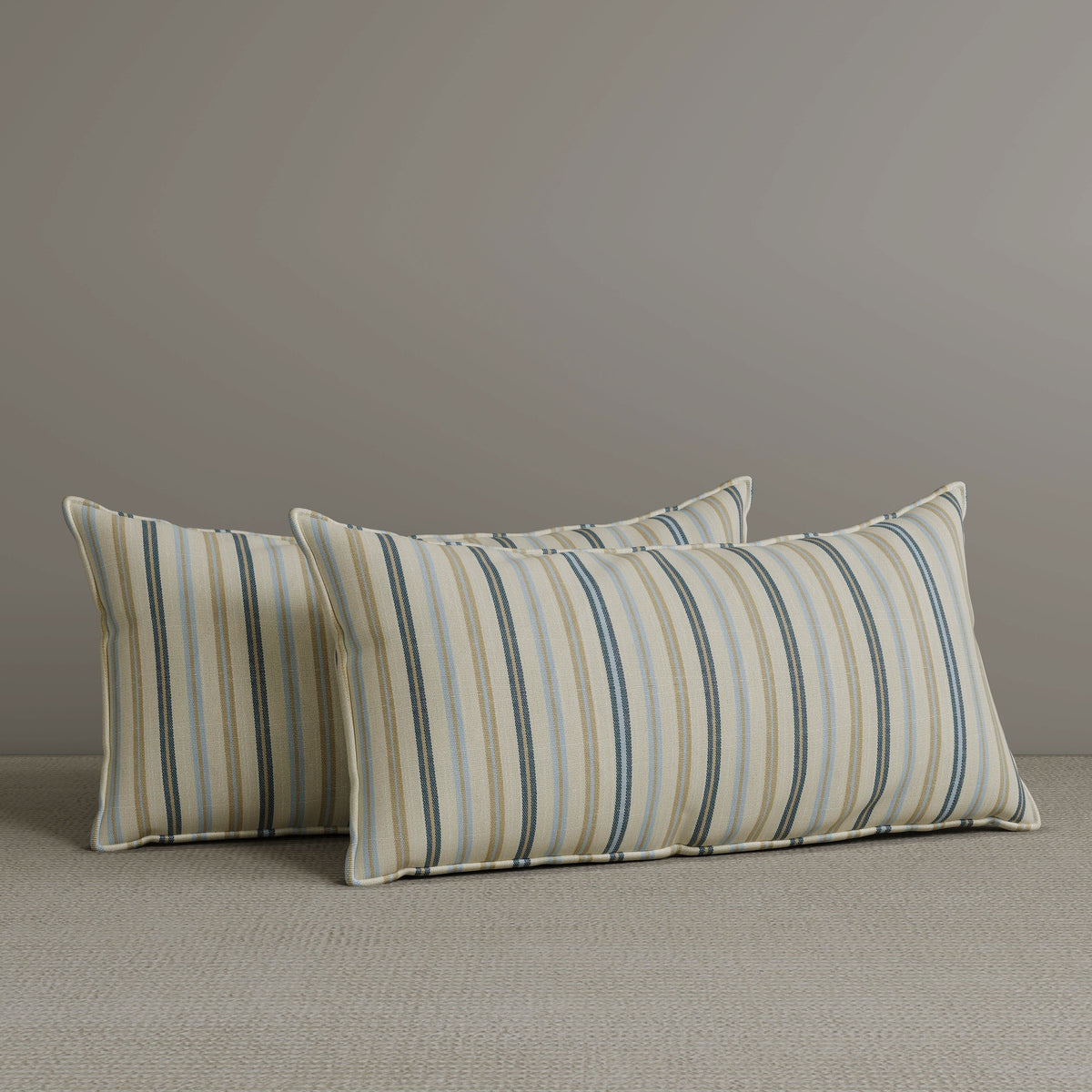 ‍Exclusive Waist Cushion in Light Blue Striped Cotton Linen, 56*27*12 CM (100% off)