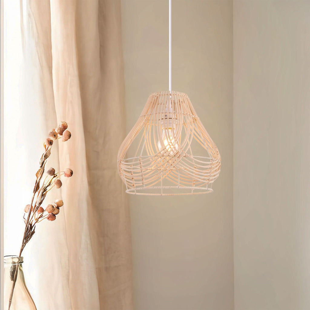 Lightsin Woven Whisper Natural Rattan Pendant Light for Serene Living