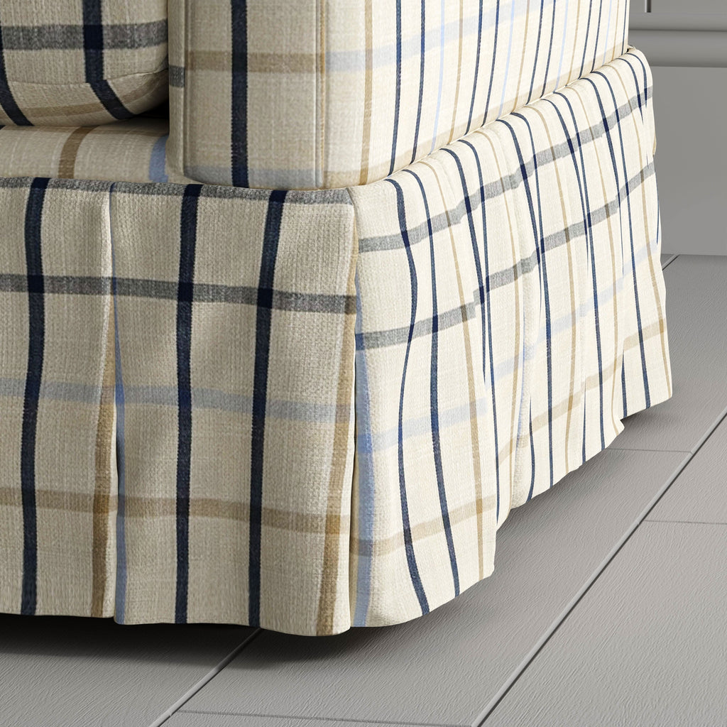 Cottonfy Country Check Sofa with Removable Skirted Covers