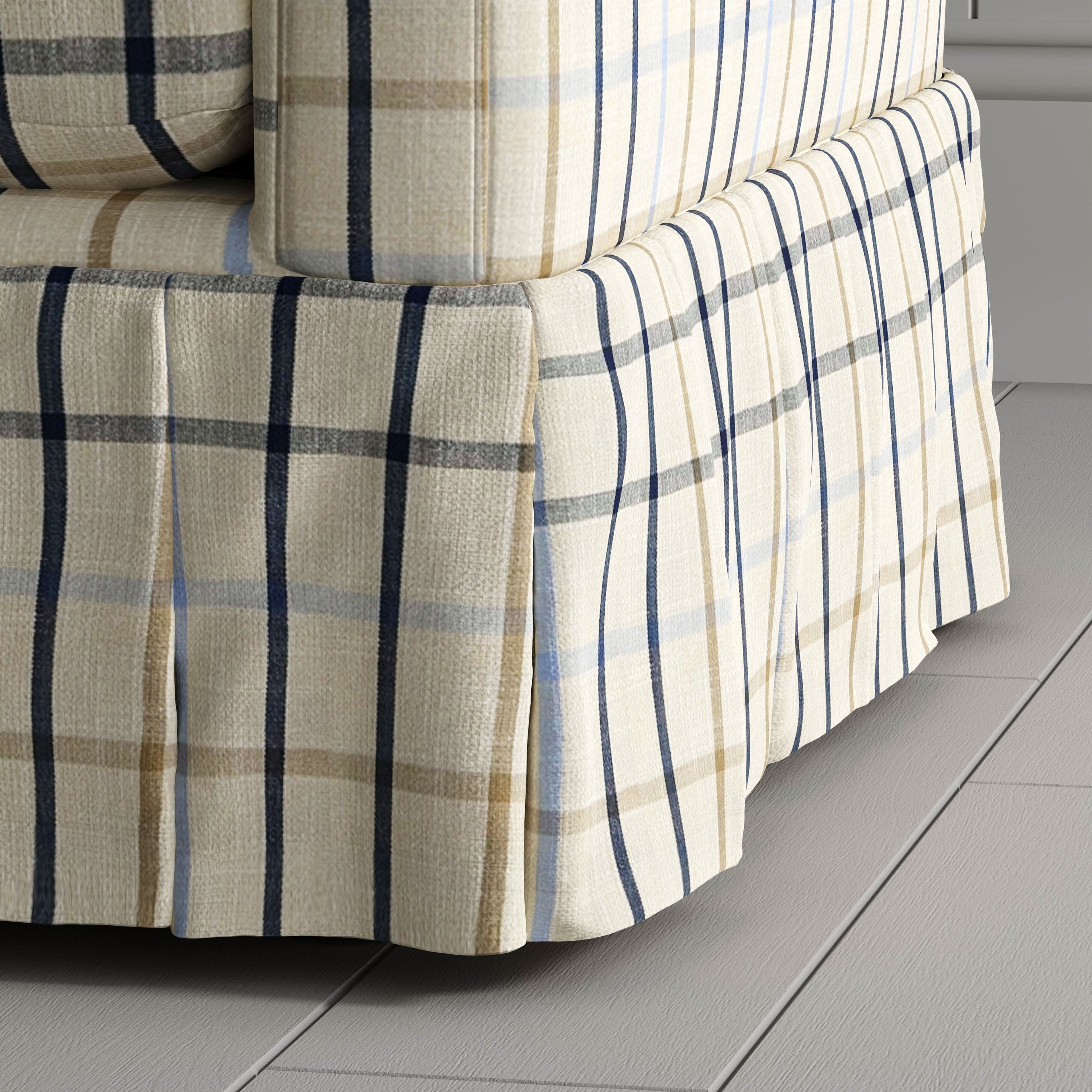 Cottonfy Country Check Sofa with Removable Skirted Covers