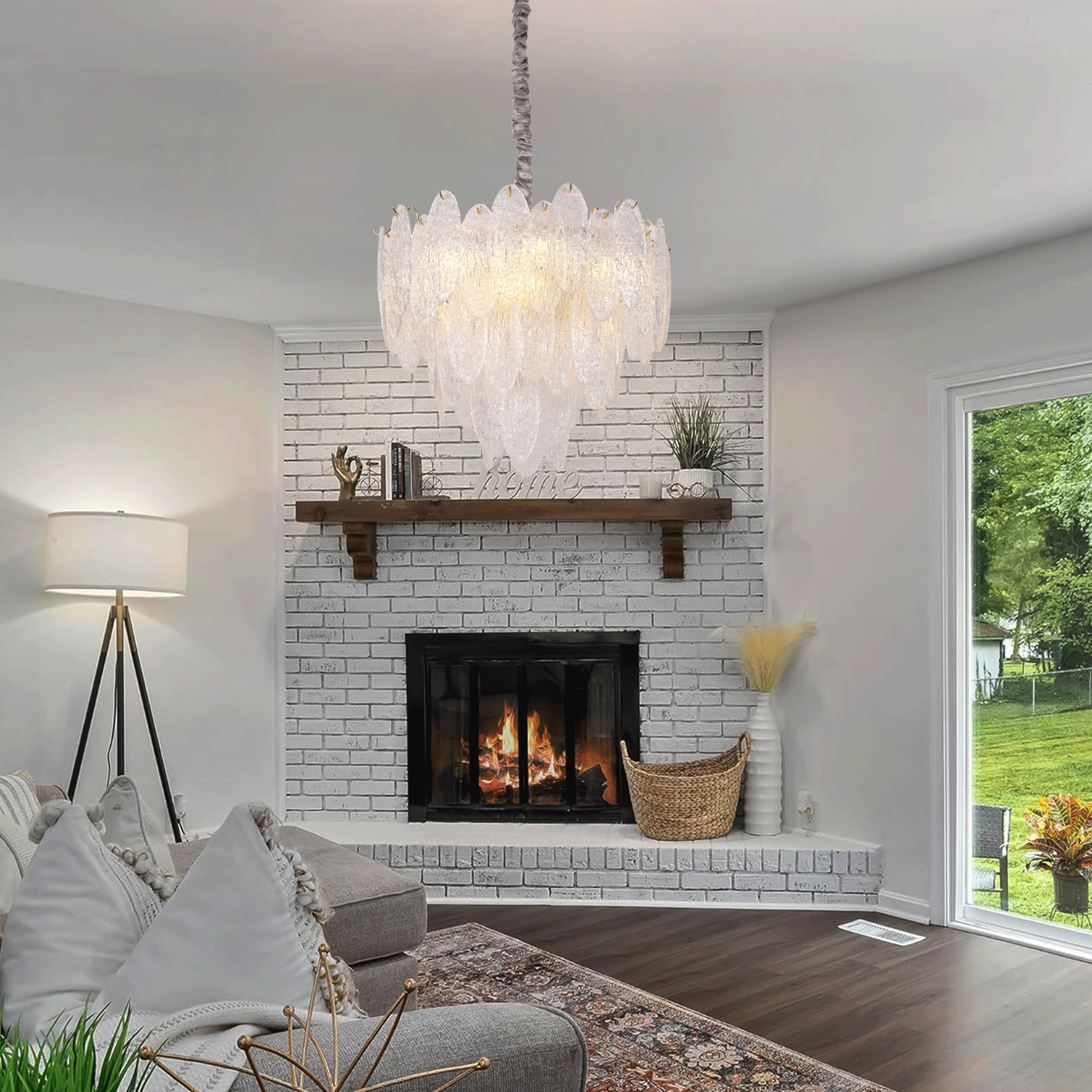 Lightsin Luxury Crystal Ceiling Light Champagne Gold Chandelier
