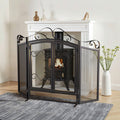 Smallbee Iron Fireplace Screen Black Powder-Coated – 114.7x84x16.5cm