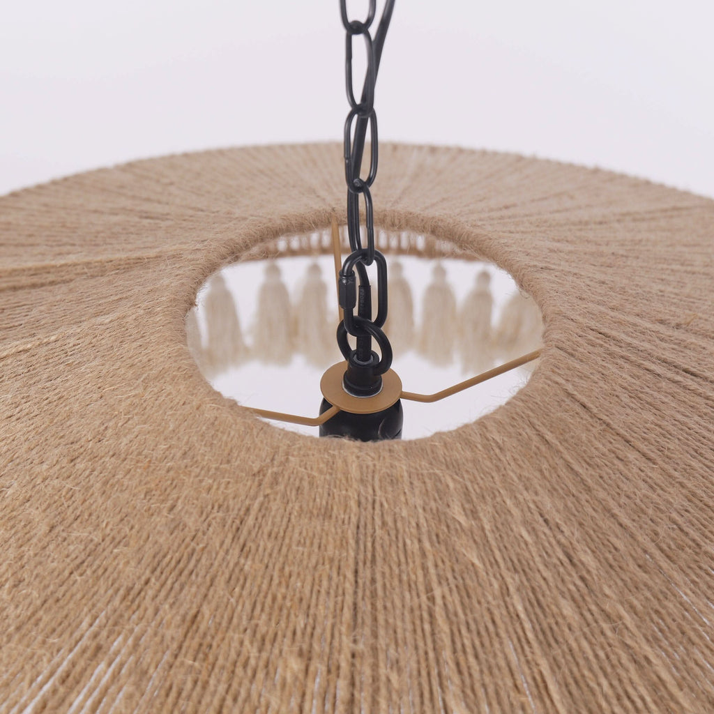 Lightsin Boho Handcrafted Woven Pendant Light with Tassels for Dining Room & Living Room