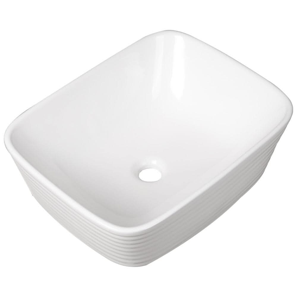 50.5cm W Bathroom White Square Countertop Sink