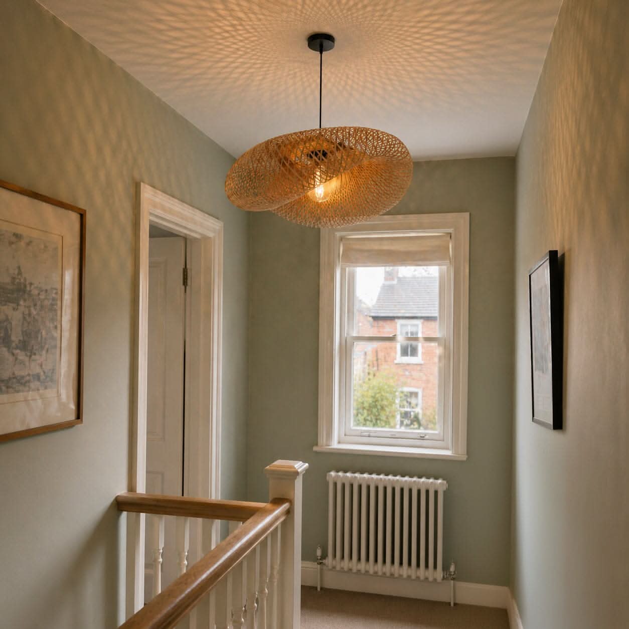 Lightsin Eco-Friendly Handmade Bamboo Pendant Light 60/80cm for Dining Room & Living Room