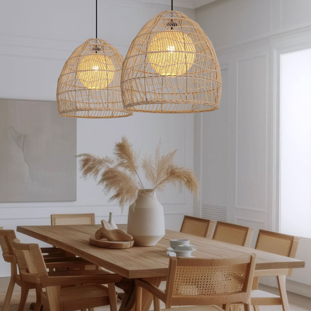 Lightsin Rattan Art Pendant Light Hanging Decor Rustic Style(Version A)