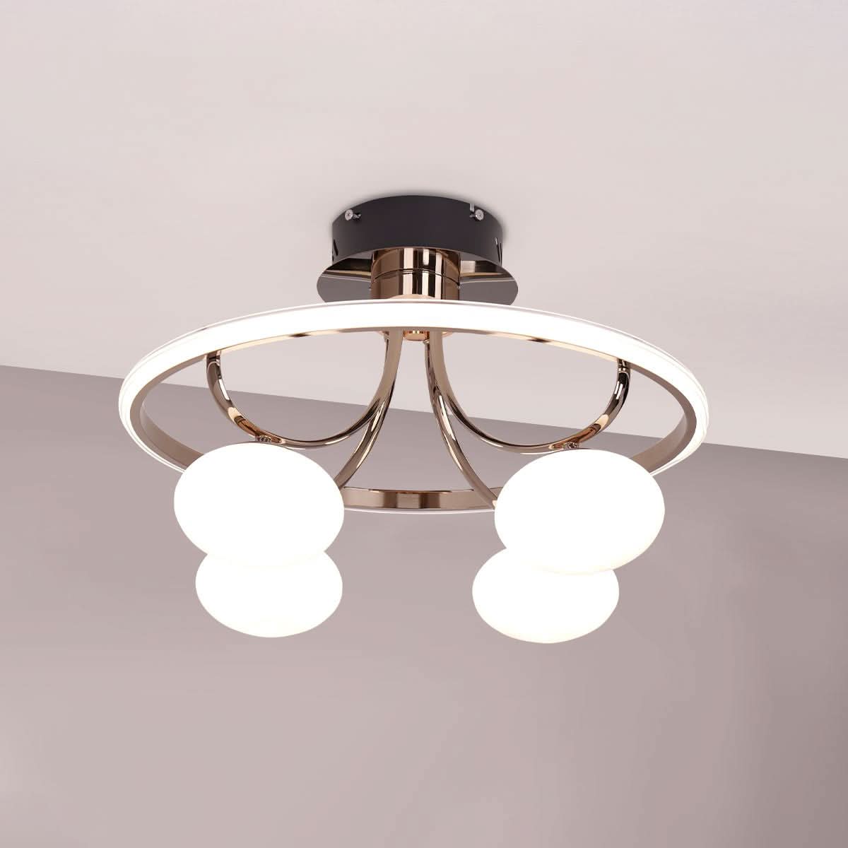 Lightsin Elegant Circular Ceiling Light with Four Orbs