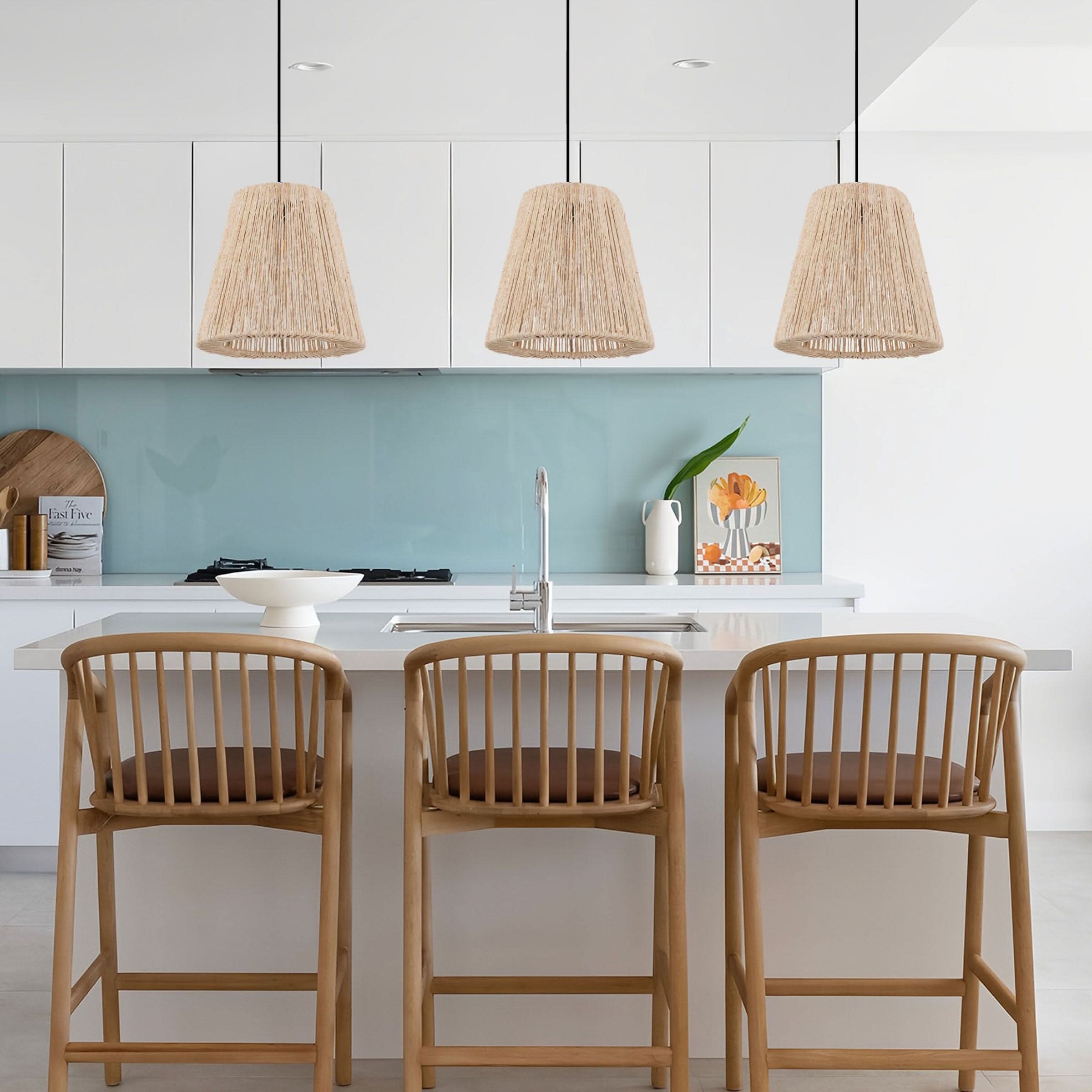 Lightsin Rustic Hemp Rope Woven Pendant Light for Cozy Interiors