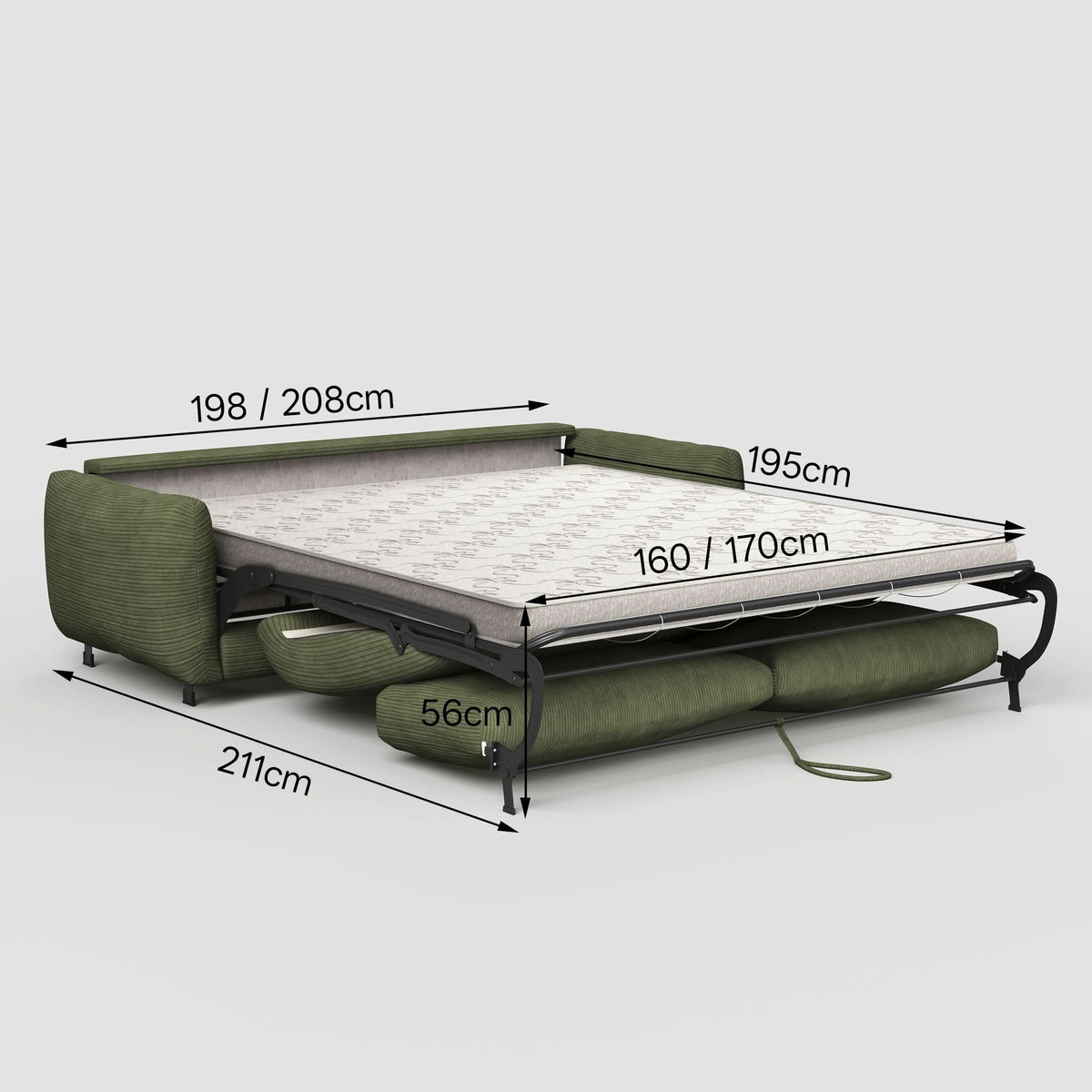 Cottonfy Small 2 Seater Sofa Bed Foldable Space Saving Sofa for UK Homes