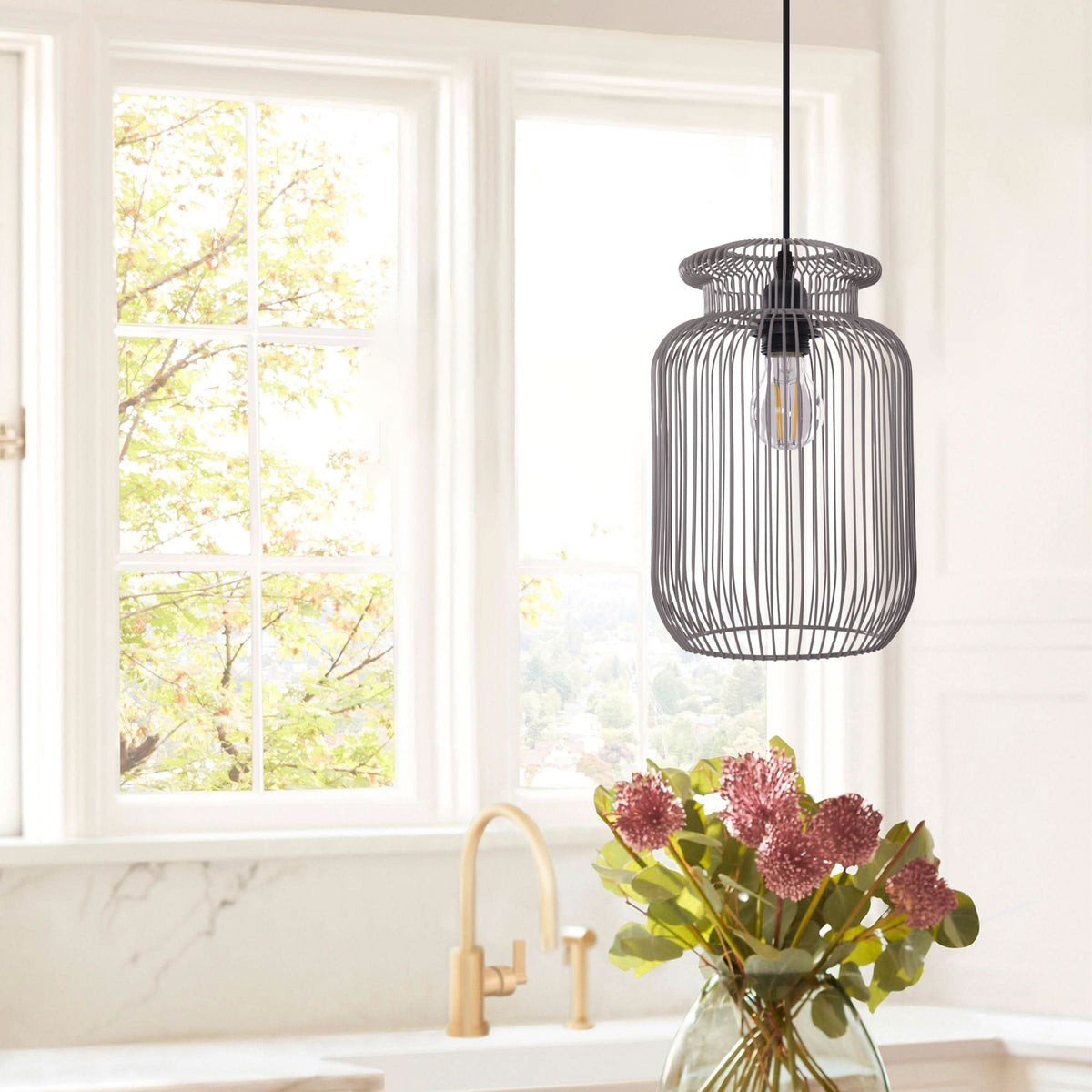 Glyph-Lightsin Sleek Modern Grey Iron Pendant Light for Home Decor