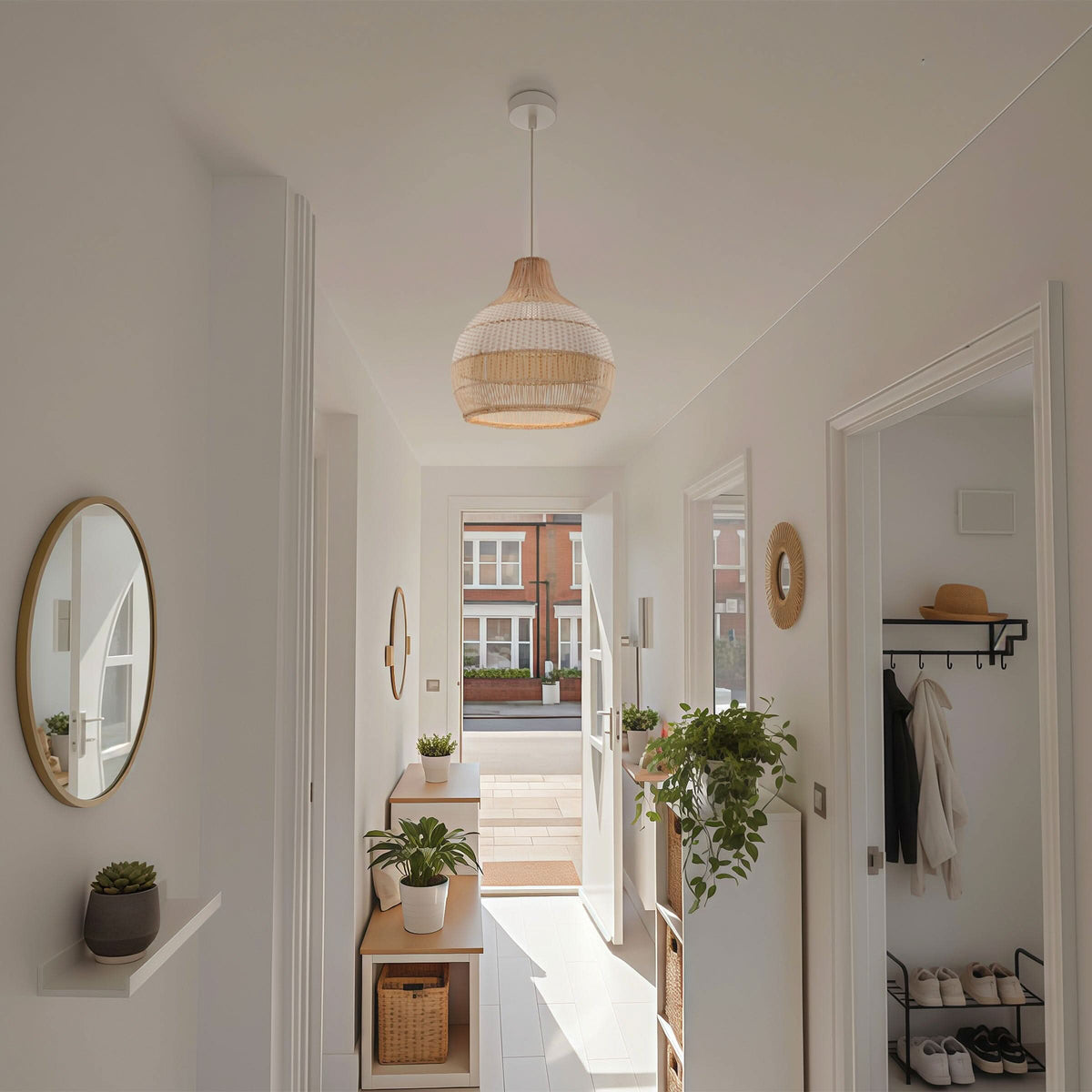 Cella-Lightsin Handwoven Rattan Pendant Light for Kitchen and Boho-Style Interiors