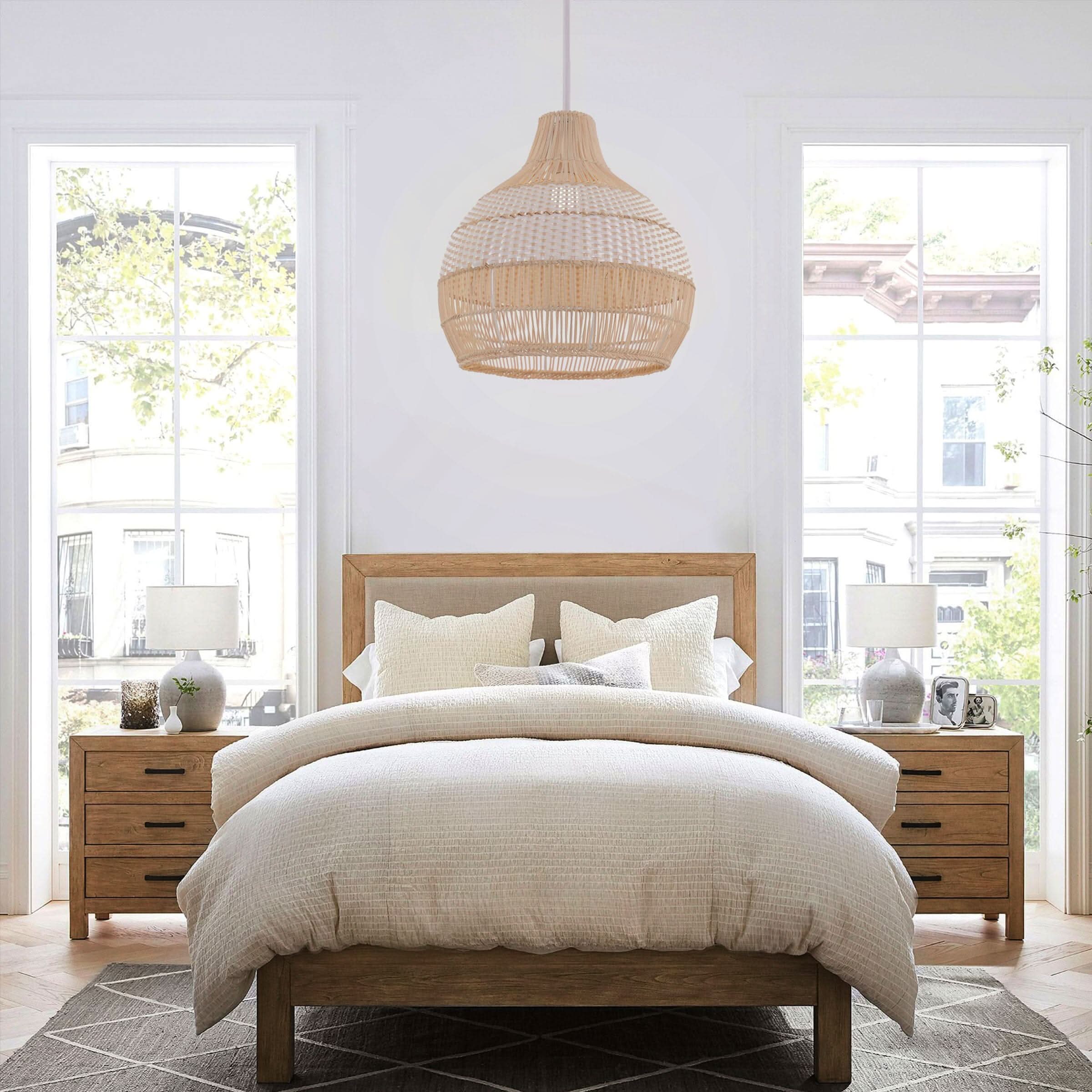 Cella-Lightsin Handwoven Rattan Pendant Light for Kitchen and Boho-Style Interiors