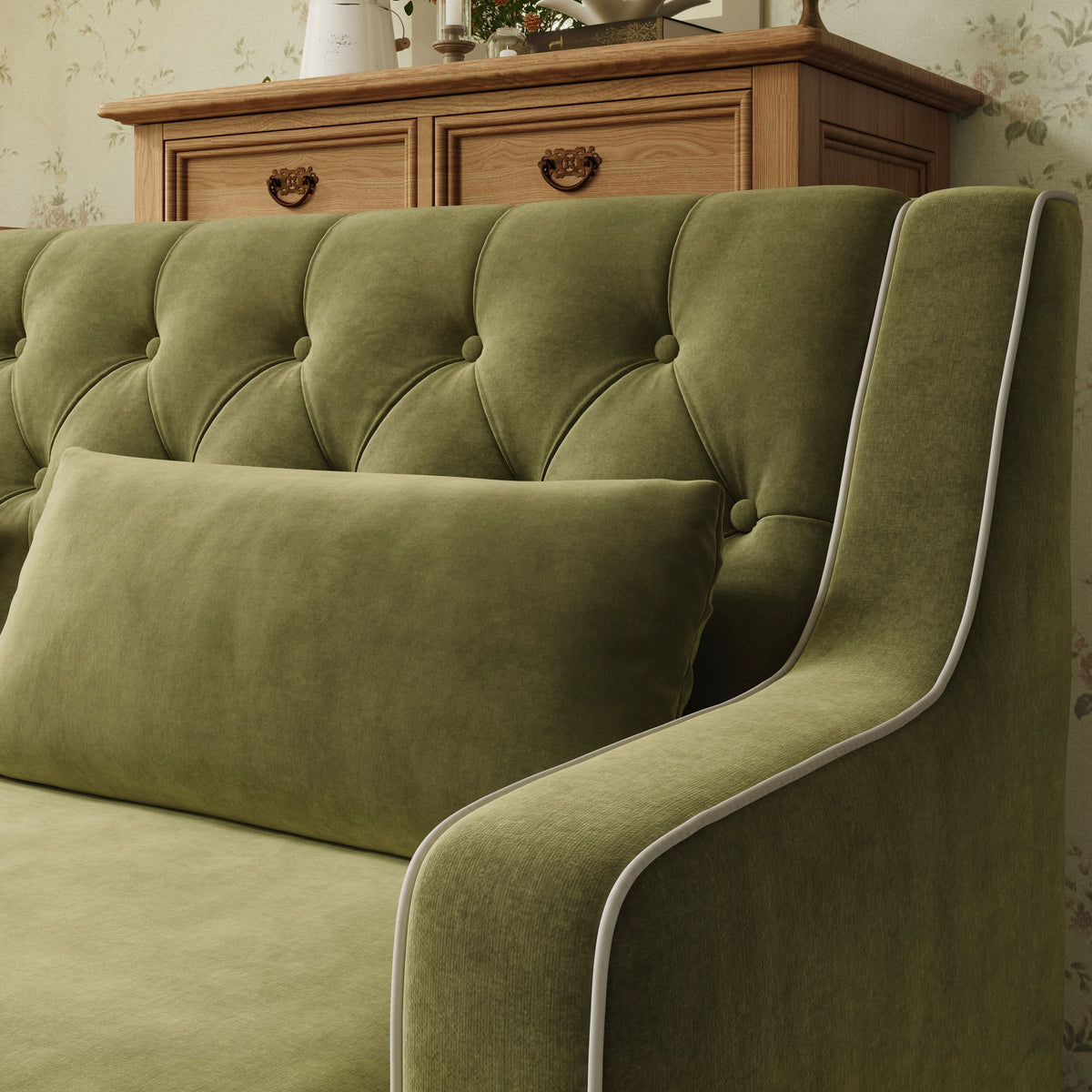Cottonfy Fringe Skirt Sofa Velvet Linen Comfort Relaxed Living