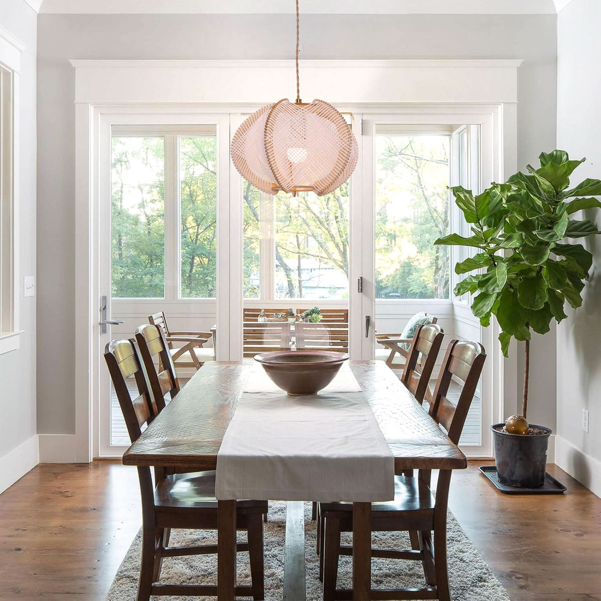 Lightsin Charming Ceiling Light Rustic Elegance with Paper Rope