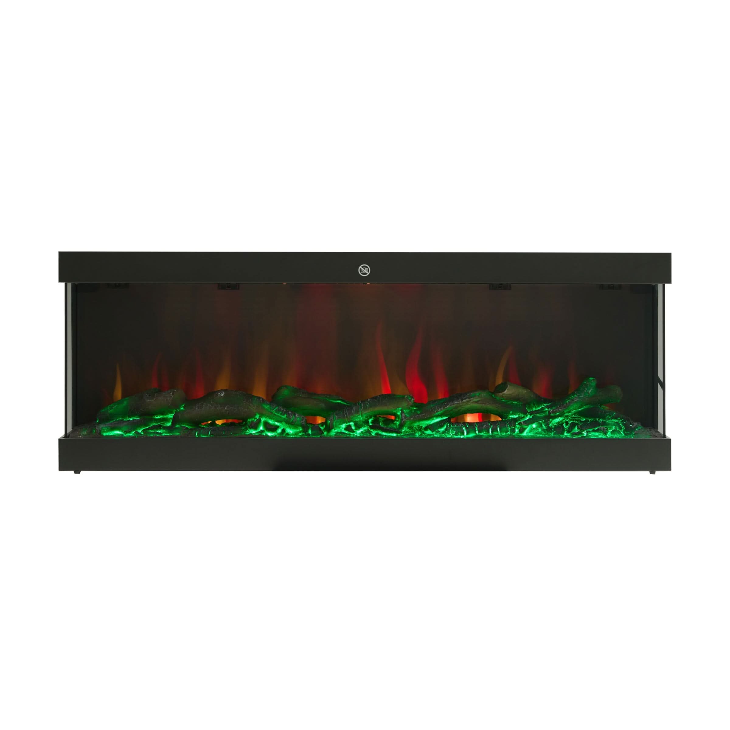 42/48/56/72inch 3-Sided Black/White Electric Fireplace with Remote Control, WiFi Function, Adjustable LED Flames and Heating Modes