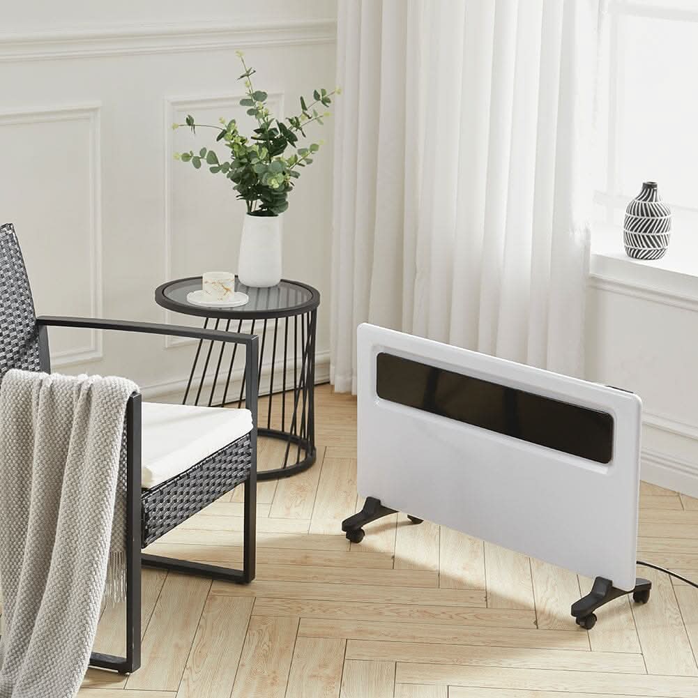 Floor-standing wall-mounted dual-use black and white heater with LED display - 1000W/1500W/2000W