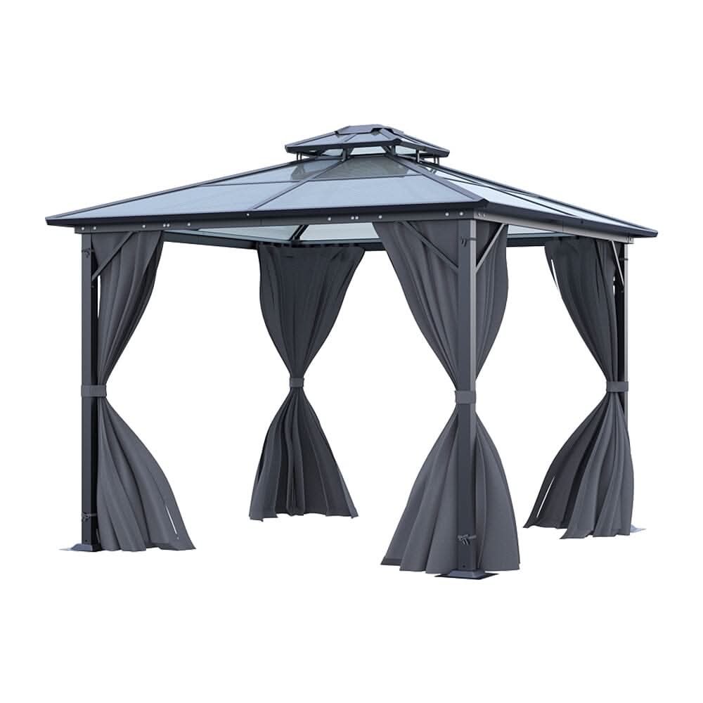 3*3*2.7m Iron and Aluminium Double-top Sun Canopy with Surround Fabric