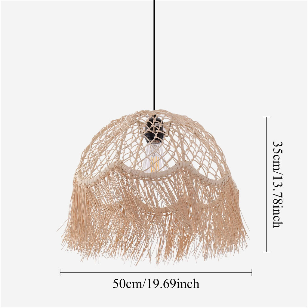 Lightsin Bohemian Woven Rattan Dome Pendant Light for Cozy Interiors