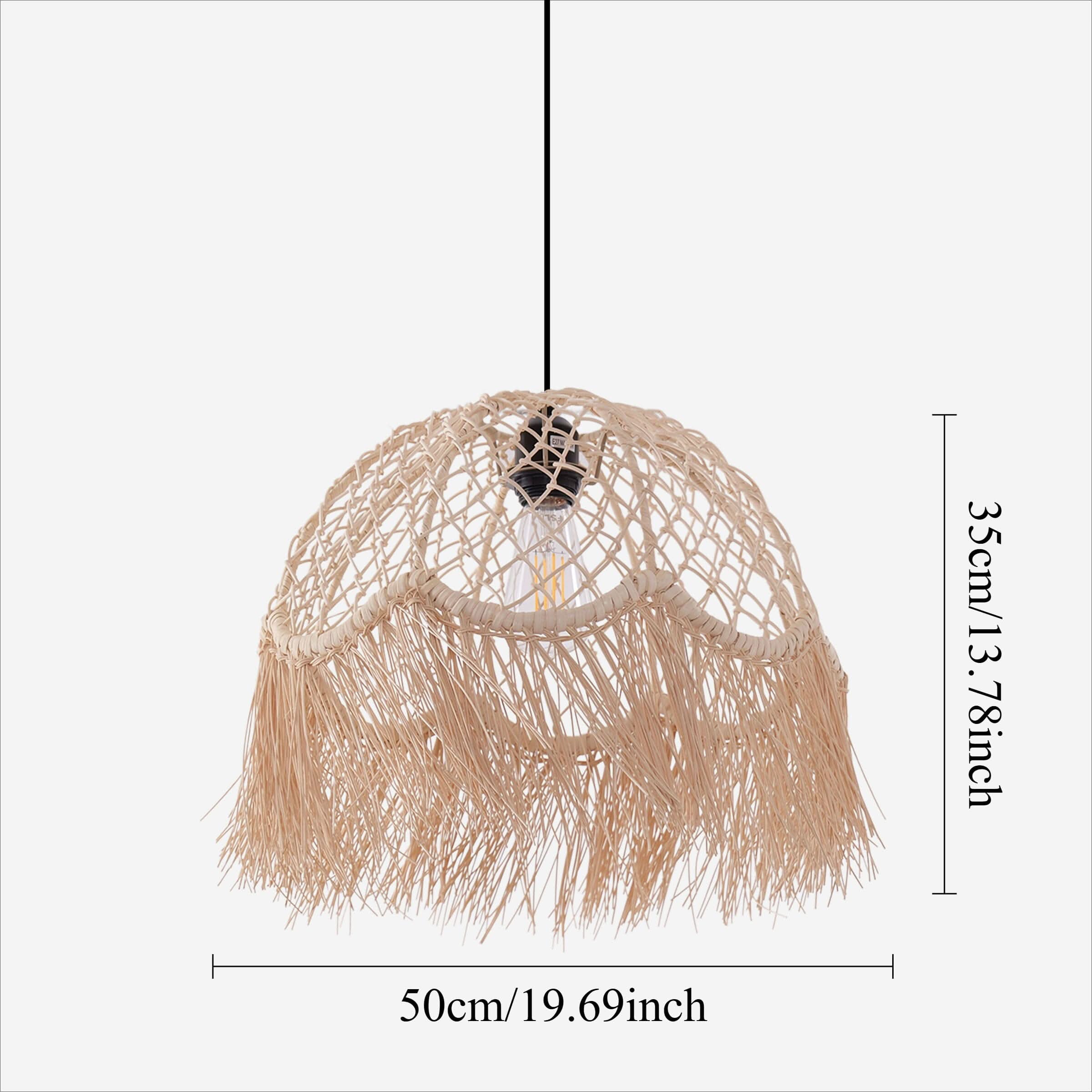 Lightsin Bohemian Woven Rattan Dome Pendant Light for Cozy Interiors