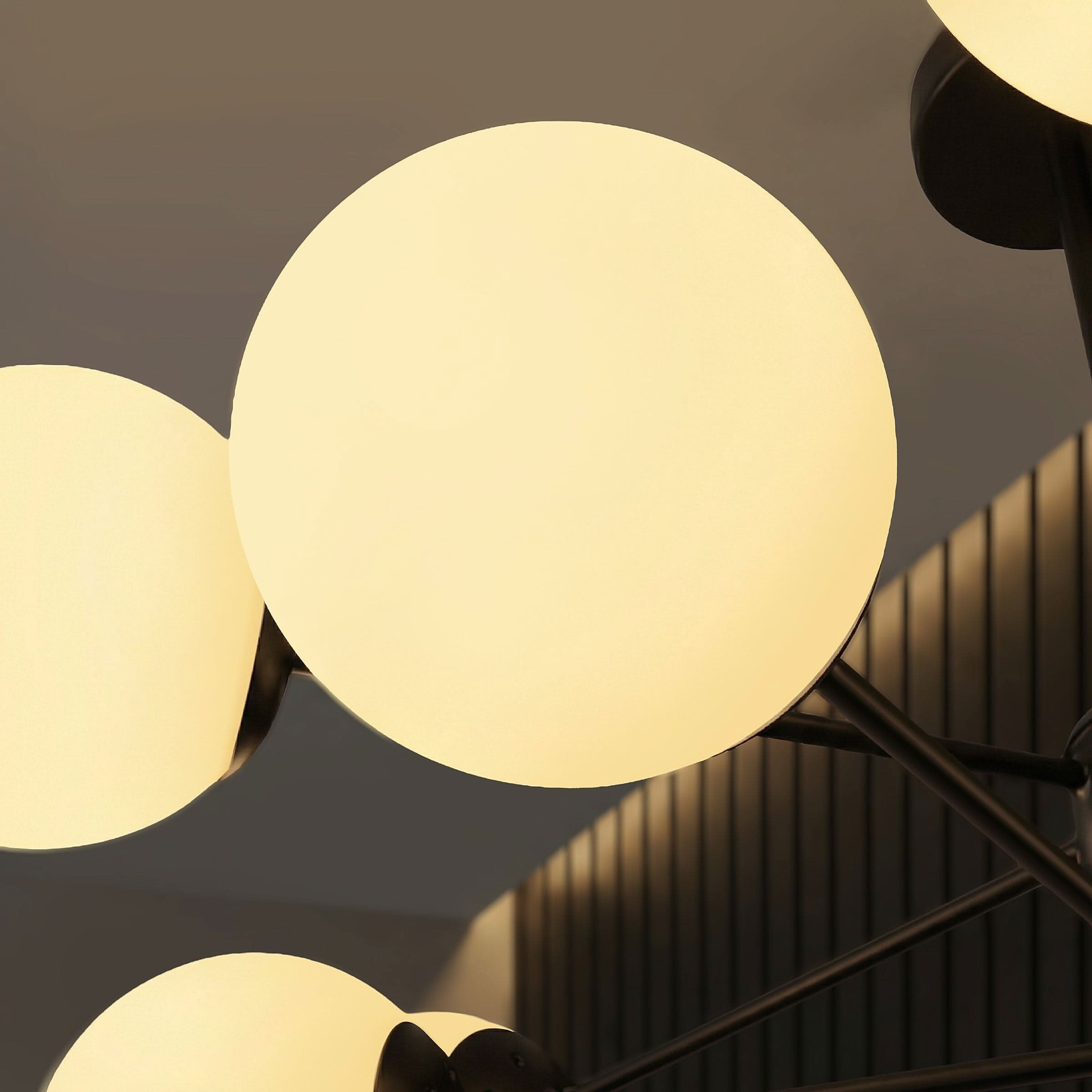 Lightsin Cumulus - Modern Metal Chandelier Tubular Design Chandelier with LED White Shade