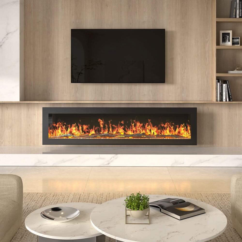 40/50/60/70/80 Inch Electric Fireplace 12 Colour LED Flame Effect Heater with Remote Control