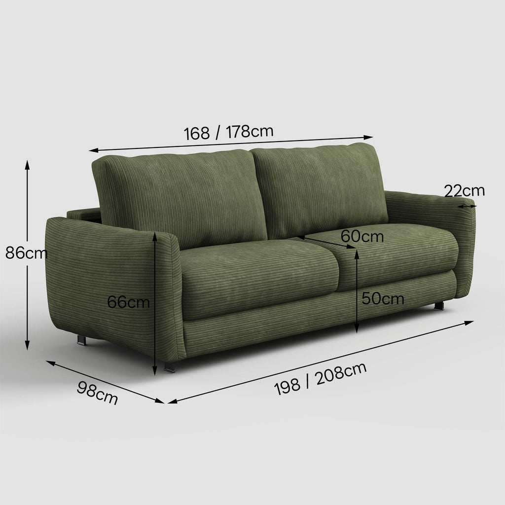 Cottonfy Small 2 Seater Sofa Bed Foldable Space Saving Sofa for UK Homes