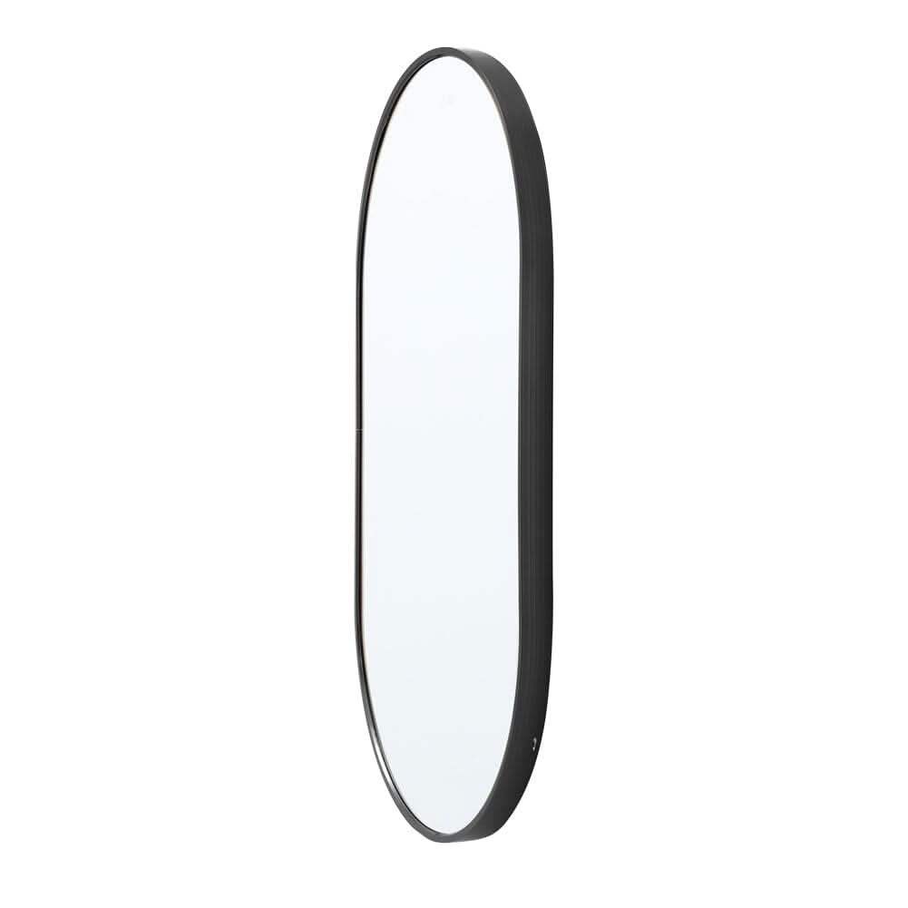 70cm Height Modern Oval Metal Bathroom Wall Mirror Black