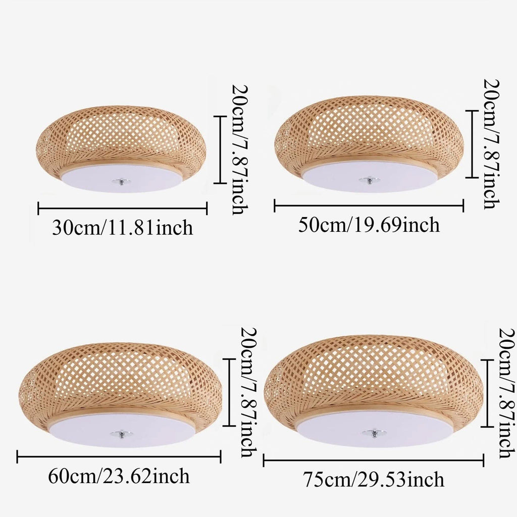 Lightsin Lutta-Handwoven Bamboo Ceiling Light – Zen-Style LED Fixture for Living Room, Bedroom & Dining Room