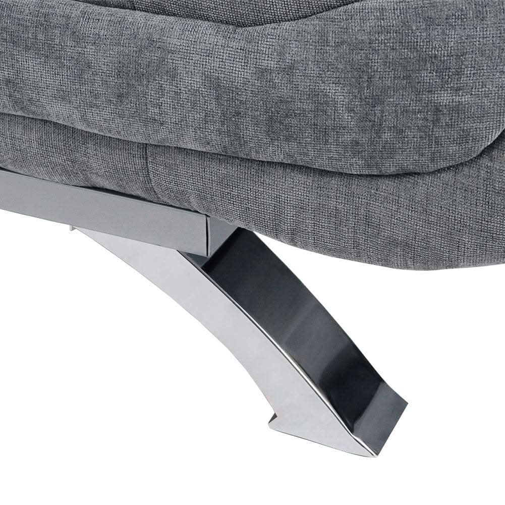 3-Seater Linen Convertible Sofa Bed with 2 Pillows in Grey