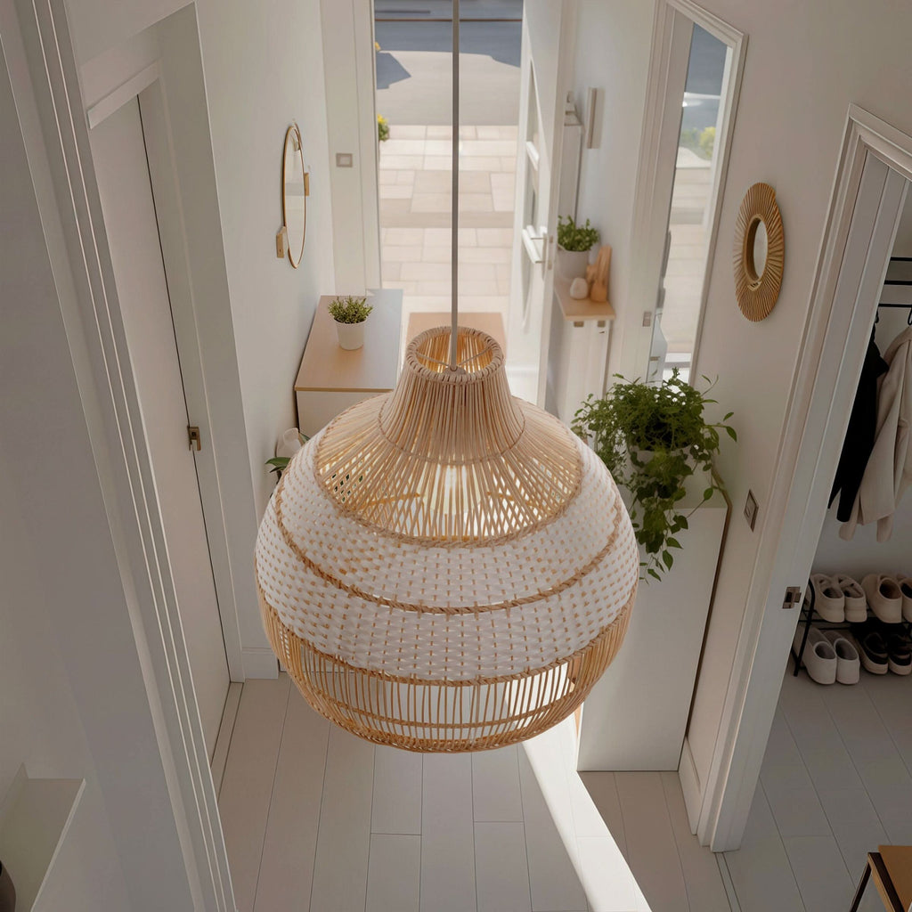 Cella-Lightsin Handwoven Rattan Pendant Light for Kitchen and Boho-Style Interiors