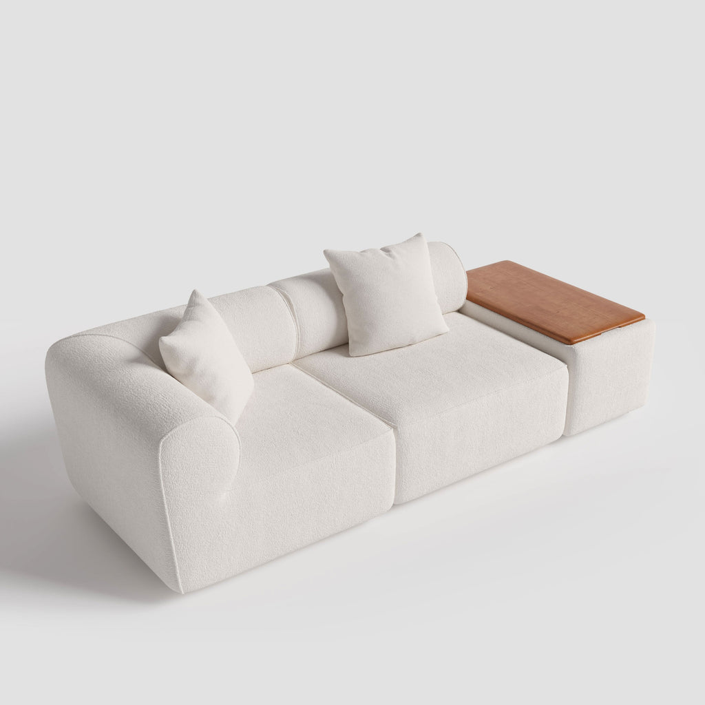 The Plump Modular Bouclé Sofa with Integrated Storage