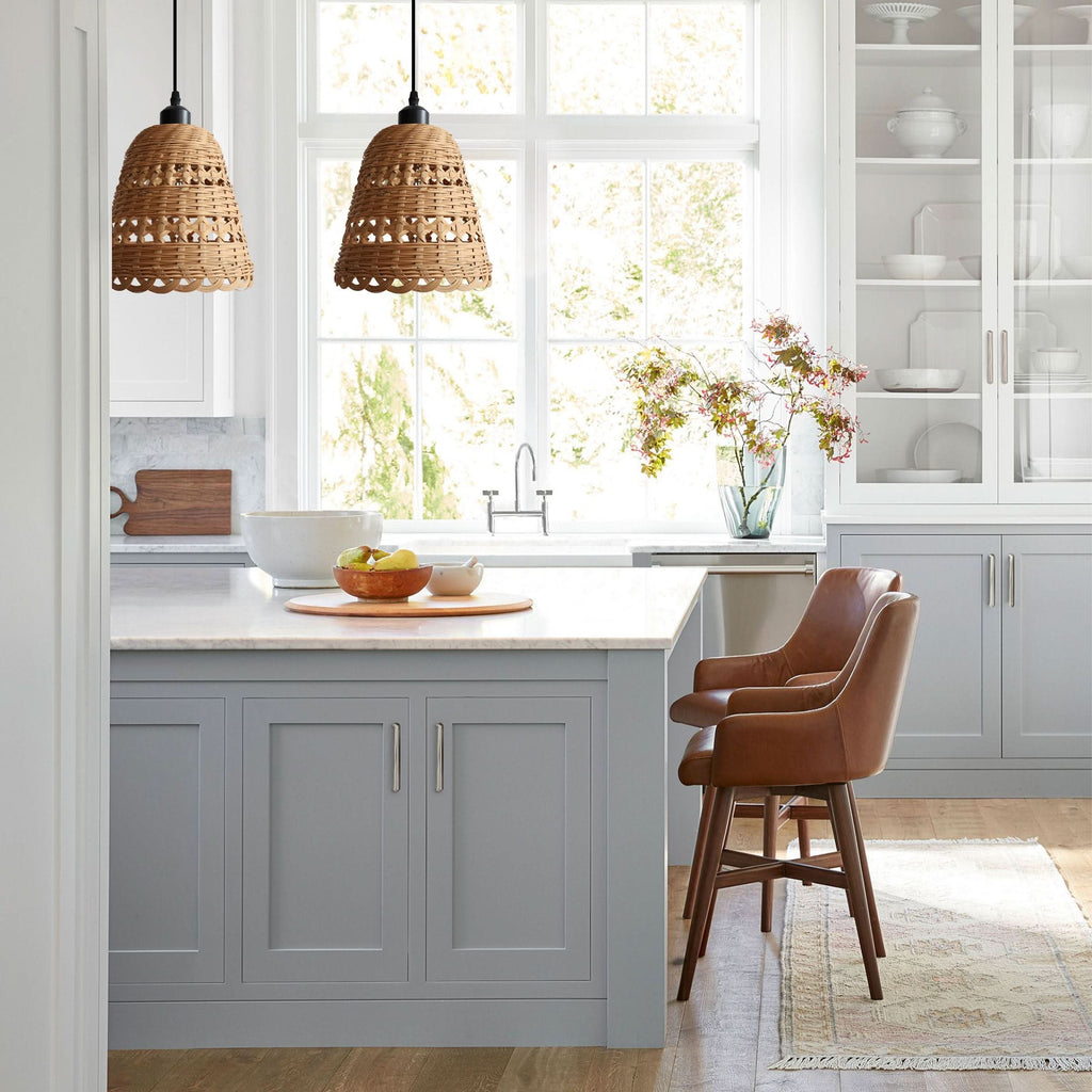 Lightsin Modern Bamboo Handwoven Warm Glow Pendant Light