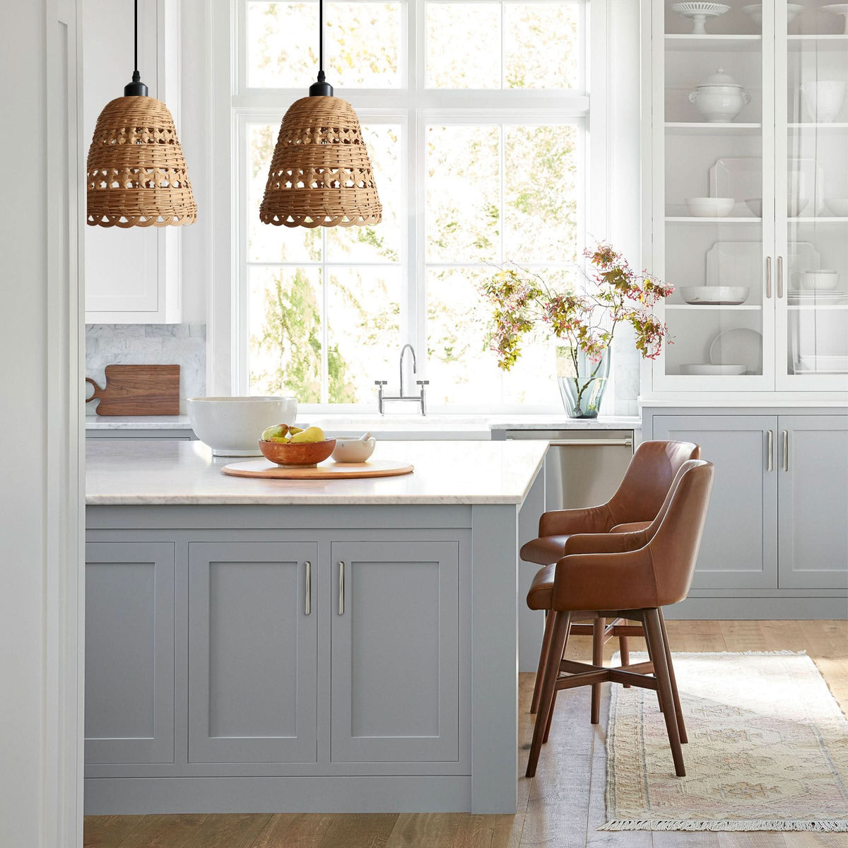 Lightsin Modern Bamboo Handwoven Warm Glow Pendant Light