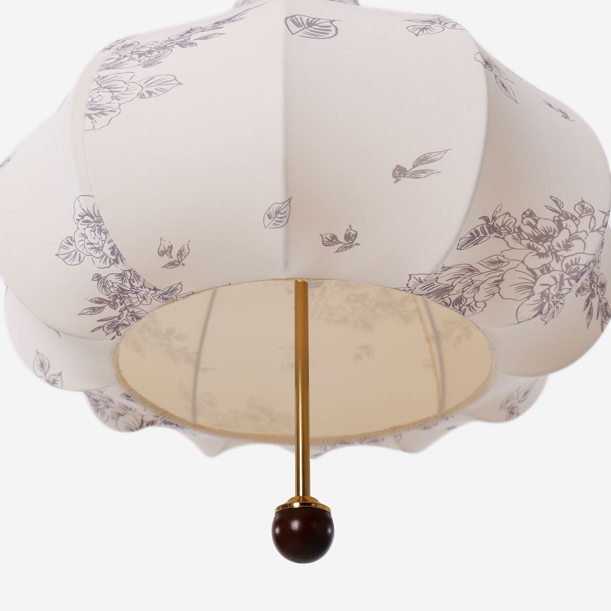 Yellow Floral Fabric Pendant Light | Adjustable E27 Ceiling Lamp