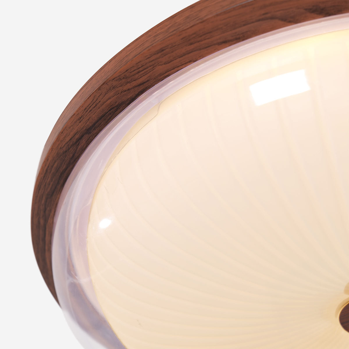 Walnut Acrylic Shade Ceiling Light | Colour-Changing Flush Mount