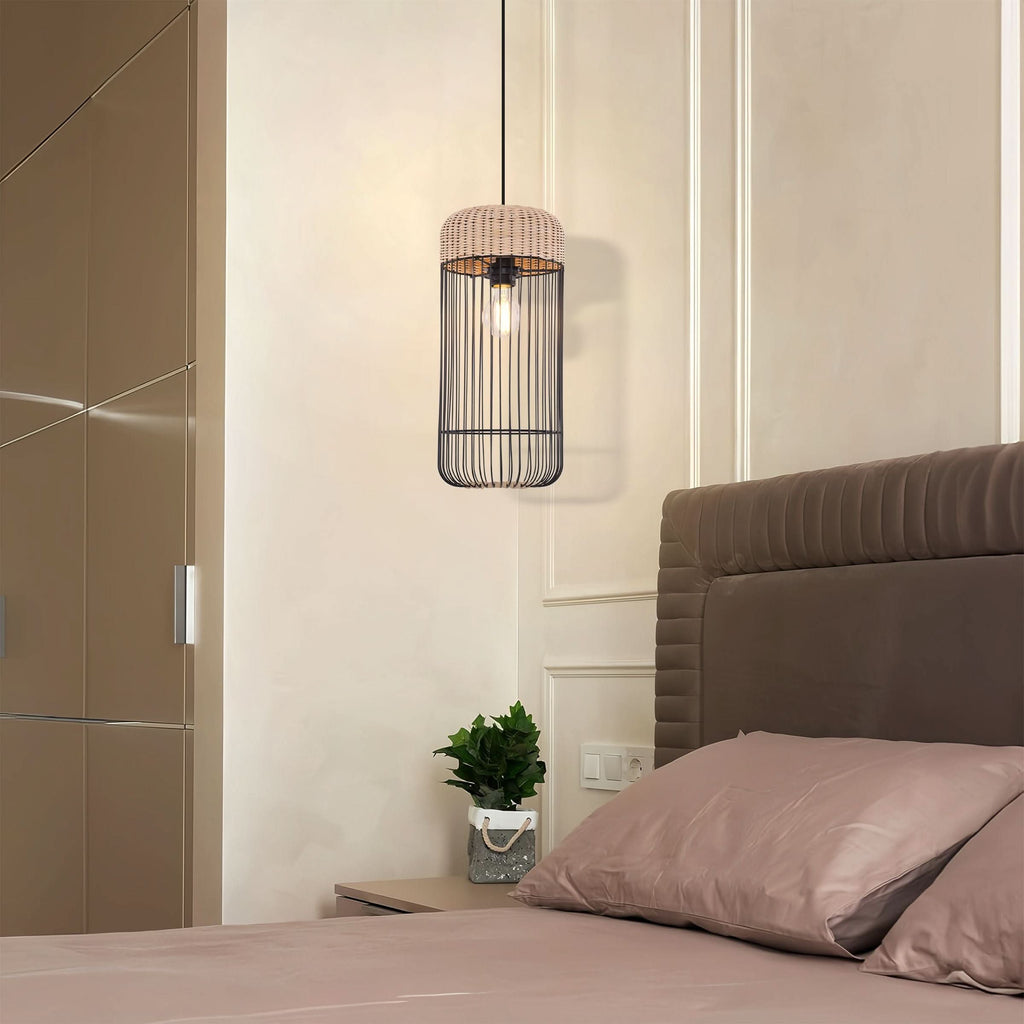 Glyph-Lightsin Woven Rattan Cylinder Pendant Light for Warm and Inviting Spaces