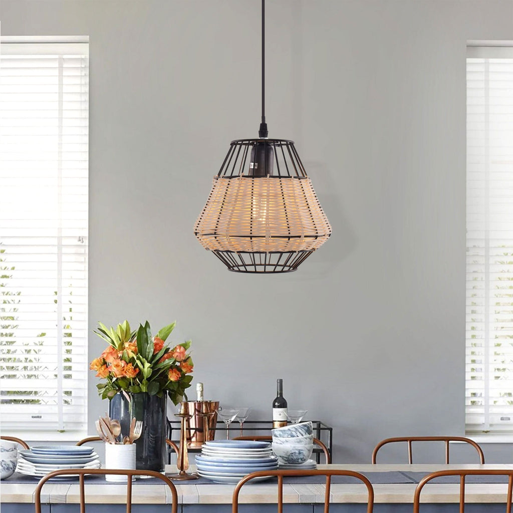 ‍Glyph-Lightsin Hexagonal Woven Pendant Light for Natural Warmth and Modern Style (100% off)