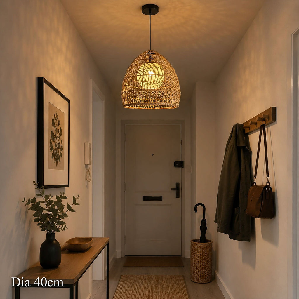 Cella-Lightsin Natural Rattan Pendant Light with Optional Woven Inner Sphere