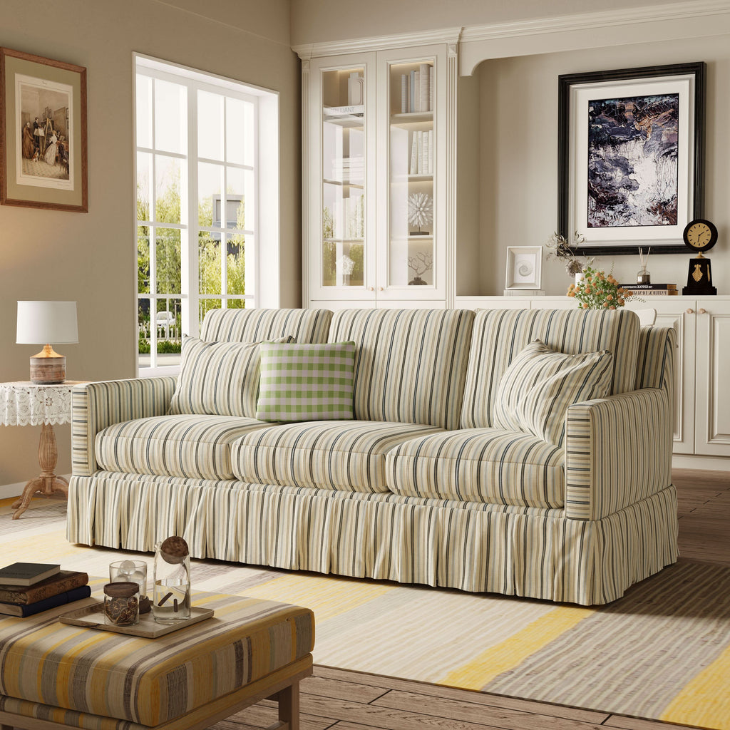 Cottonfy Minimalist Stylish Detachable Striped and Checkered Pattern Sofa