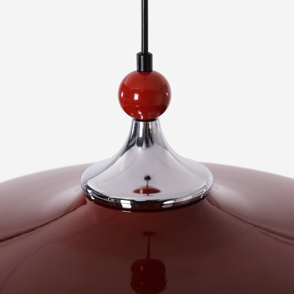 Red Iron Pendant Light | Colour-Changing E27 Ceiling Lamp