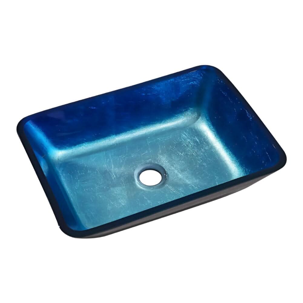 46cm W Rectangular Tempered Glass Bathroom Art Design Sink